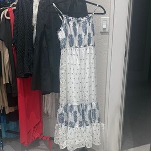 The Children's Place Blue and White Patterned Maxi Dress(Ships from OR)